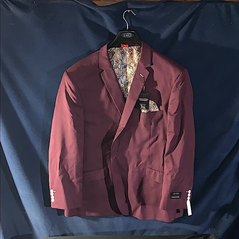 Brand New Linea Uomo Sport Coat 54R Plum Color